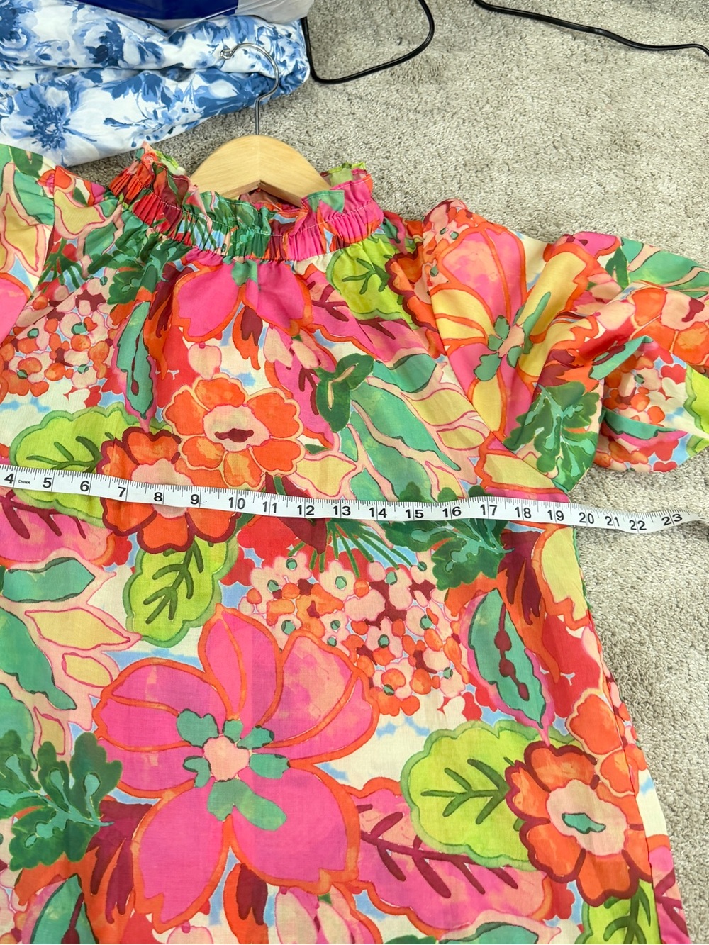 THML Women’s Sprout Of Spring Puff Sleeve Floral Blouse Top in Multicolor L - Picture 10 of 11